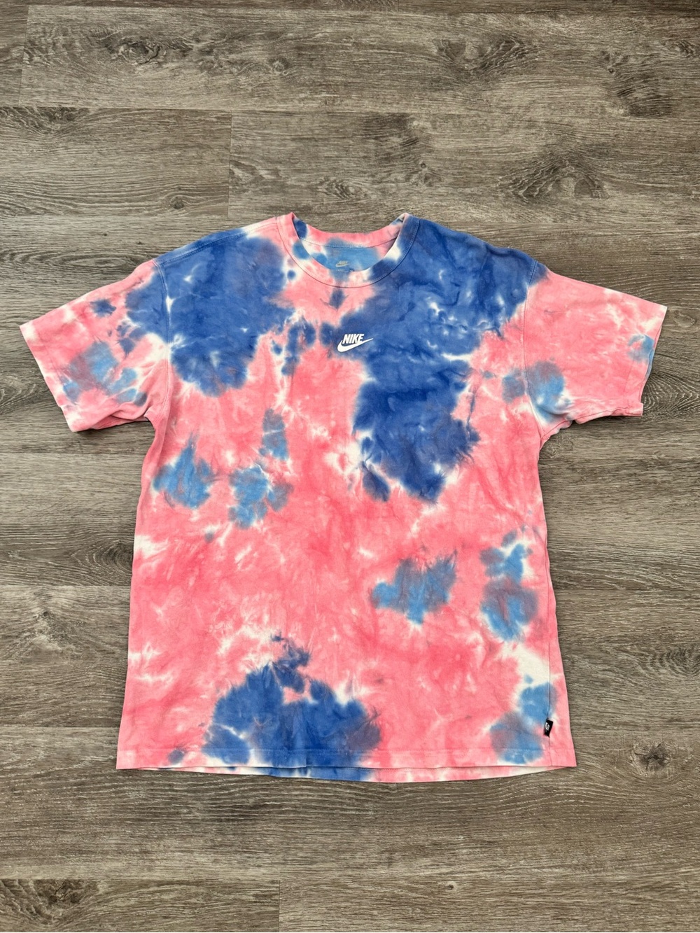 Men’s Nike Pink and Blue Tie-Dye Short Sleeve Tee